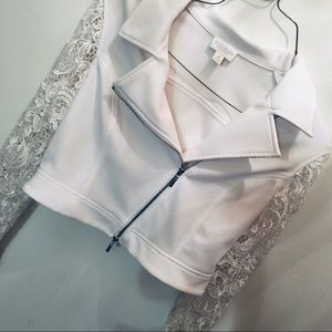 White Jacket With Lace Sleeves